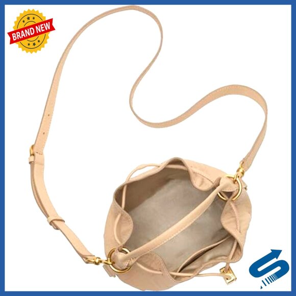 Trendy Shoulder Bag Bucket Style Leather Suede Magnet Closure Chic - Picture 4 of 4